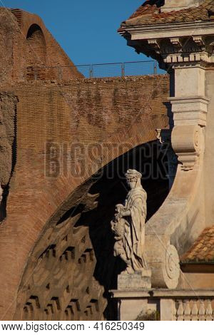 Details Of The Basilica De Santa Francesca Romana, Rome, Italy