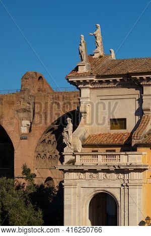 Details Of The Basilica De Santa Francesca Romana, Rome, Italy