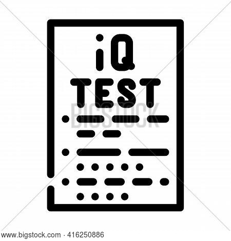 Iq Test Line Icon Vector. Iq Test Sign. Isolated Contour Symbol Black Illustration