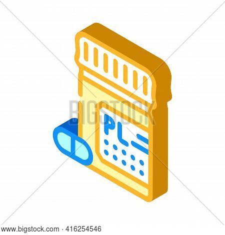 Placebo Pills Isometric Icon Vector. Placebo Pills Sign. Isolated Symbol Illustration