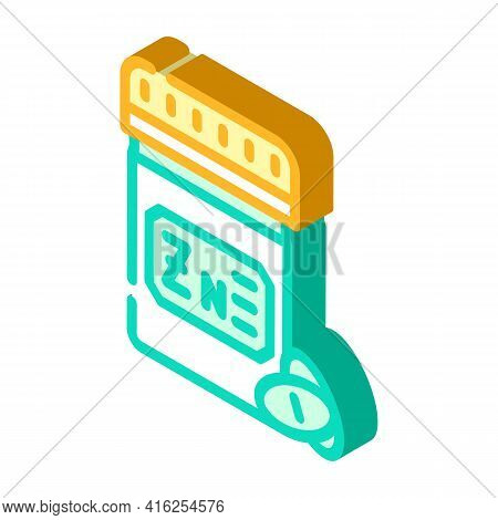 Zinc Pills Trace Elements Isometric Icon Vector. Zinc Pills Trace Elements Sign. Isolated Symbol Ill