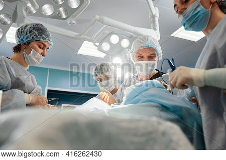 Blepharoplasty Plastic Surgery Operation For Modifying The Eye Region Of The Face In Medical Clinic.
