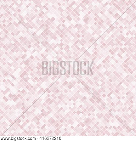 Vector Pixel Background Texture. Abstract Seamless Pattern With Small Colorful Squares, Diamonds, Re