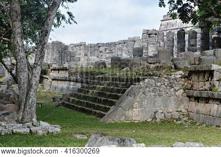 Ruins In Mayan Archeological Site Of Chichen Itza.
Mayan Archeological Site Of Chichen Itza, Yucatan