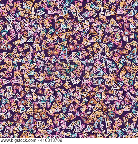 Colorful Triangular Shapes Toss Seamless Vector Pattern