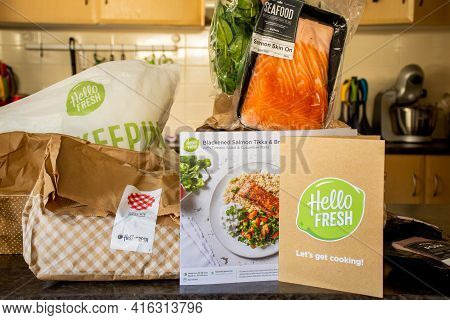 Sydney, Australia 2020-05-09 Hello Fresh Meal Kits Packed In Paper Bags