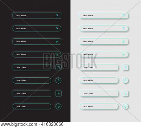 Modern Search Bars In Neumorphic Bottons Style