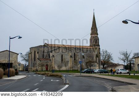 Old Romanesque Church In Medoc, Bordeaux, France.