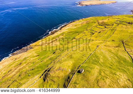 Aerial View Of Dunmore Head By Portnoo In County Donegal, Ireland.