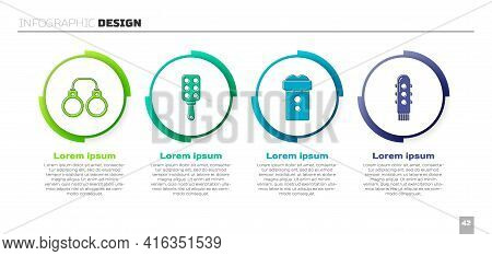 Set Sexy Fluffy Handcuffs, Spanking Paddle, Vagina Masturbator And Dildo Vibrator. Business Infograp