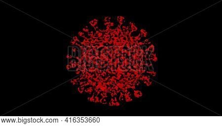 Cell Viruses In The Air In 3d. Dangerous Infectious Pandemic Coronavirus Covid-19.