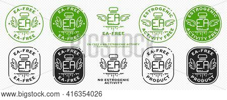 Concept For Plastic Products. Labeling - No Estrogenic Activity. A Plastic Ea Bottle With Wings And 