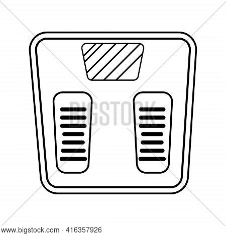 Electronic Floor Scale, Black Outline Sketch, Icon Design Decoration
