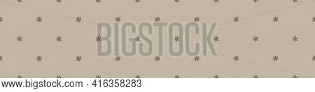 Hand Carved Flower Block Print Seamless Border Pattern. Rustic Naive Folk Motif Illustration Banner.