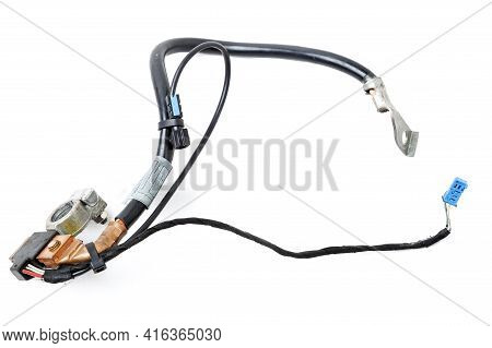 Automotive Wiring Harness With Negative Battery Terminal And Squib For Disconnection In Case Of An A