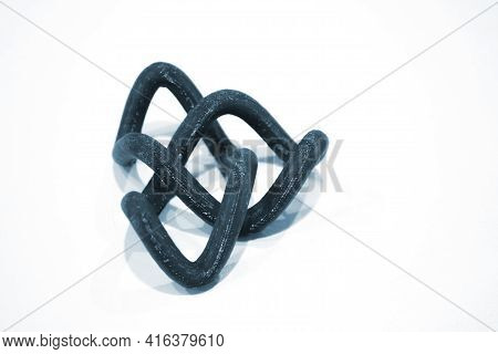 Abstract Object Printed By 3d Printer On White Background.
