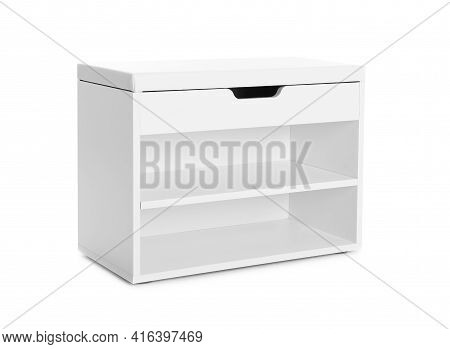 Stylish Shoe Storage Cabinet Isolated On White