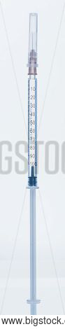 Medicine, Injection, Vaccine And Disposable Syringe Isolated, Drug Concept. Sterile Vial Medical. Ma
