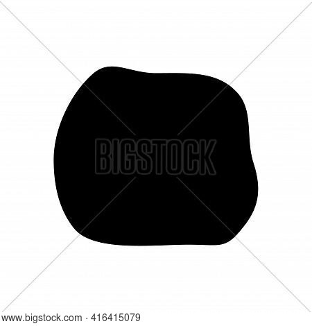 Abstract Ink Blotch, Round Liquid Blot Inkblot Shape. Freskle Pebble. Deform Random Smooth Vector Il