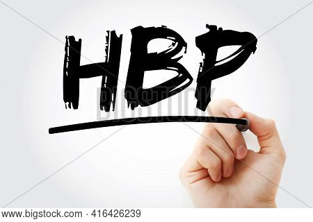Hbp - High Blood Pressure Acronym With Marker, Health Concept Background