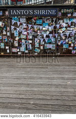Editorial, Iantos Shrine, Shrine To Ianto Jones From Tv Programme Torchwood, Doctor Who Spinoff.