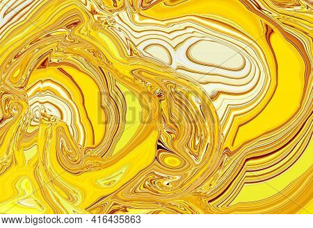 Abstract Illuminating Yellow Fluid Texture Background. Golden Color Gradient. Modern Design Backdrop