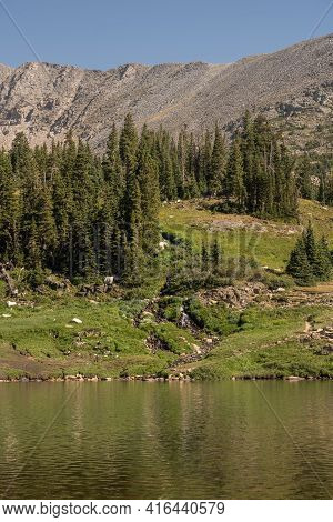 Looking Across Lake Isabelle To Green Mountain Slopes In Indian Peaks Wilderness