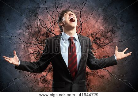 businessman in anger