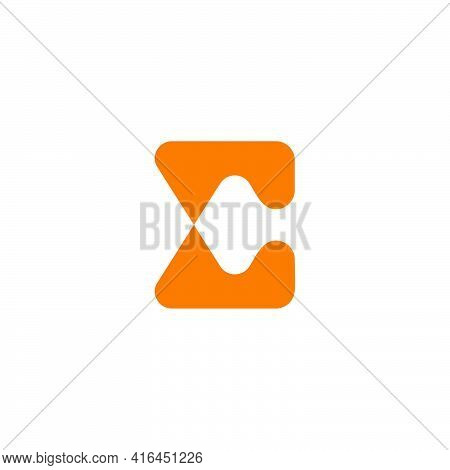 Letter Xc Simple Curves Square Geometric Logo Vector