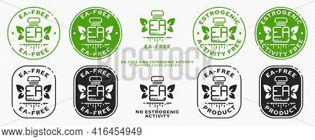 Concept For Plastic Products. Labeling - No Estrogenic Activity. A Plastic Ea Bottle With Leaves Win