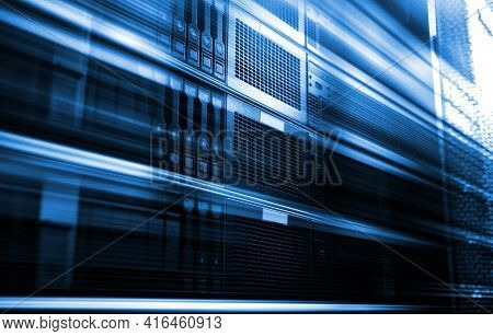 3d Renering Big Data Center Highspeed Server Storage Digital Light Abstraction. Information Technolo