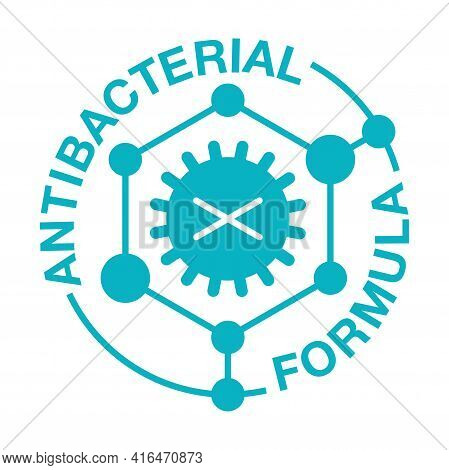 Antiviral Antibacterial Formula Vector Icon. Crossed Virus And Molecules, Health Protection, Hand Sa