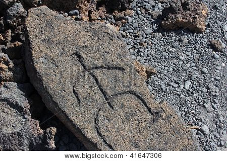 本机夏威夷岩画雕刻