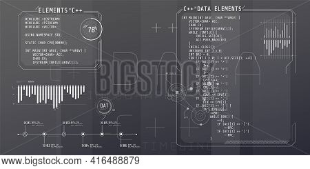 Hud Interface Elements With Part Of The Code C Plus Plus.