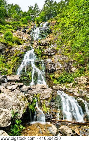 Todtnau Waterfall In The Black Forest Mountains, Germany