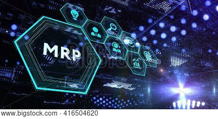Mrp Material Requirement Planning Manufacturing Industry Business Process Automation. 3d Illustratio