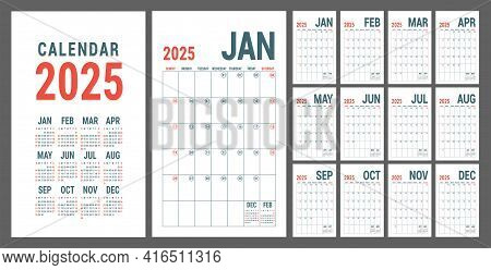 Calendar 2025. Vector & Photo (Free Trial) | Bigstock