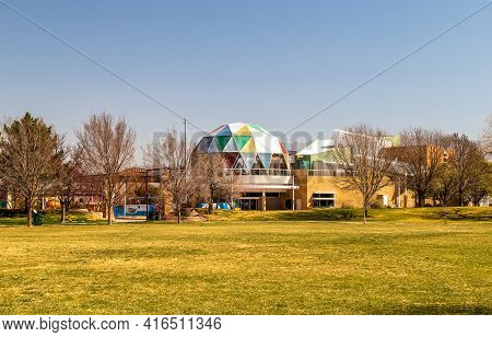Albuquerque, New Mexico - April 2, 2021: New Mexico Museum Of Natural History And Science, View From