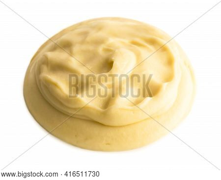 Isolated Mashed Potatoes On The White Plate
