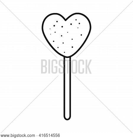 Vector Illustration Of Lollipop And Heart Symbol. Graphic Of Lollipop And Sweet Stock Vector Illustr