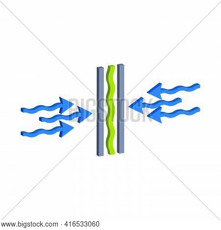 Vapor-permeating Layer In The Construction Of Buildings.vector Isometric And 3d View.