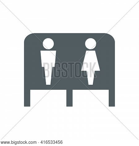 Public Beach Shower Icon In Flat Style.vector Illustration.