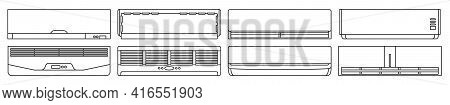 Air Conditioner Outline Set Icon.vector Illustration Illustration Condition On White Background .out