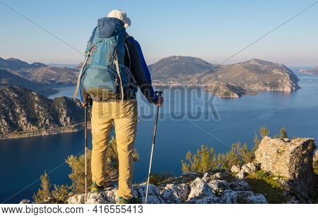 Beautiful landscapes on the Carian trail. Aegean Sea, Turkey.