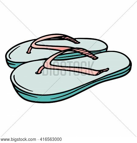 Beach Shoes. Flip-flops. Flip Flops With Ropes. Rubber Beach Shoes.