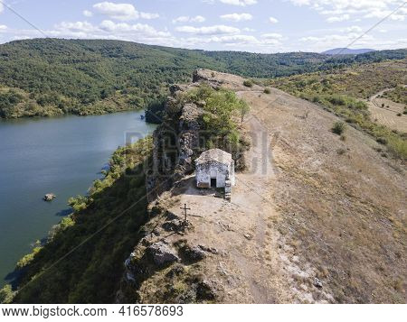 Amazing Aerial View Of Pchelina Reservoir, Pernik Region, Bulgaria