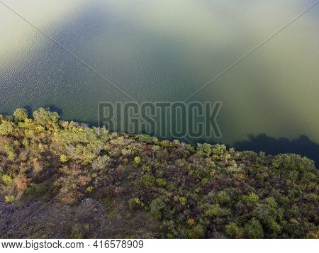 Amazing Aerial View Of Pchelina Reservoir, Pernik Region, Bulgaria