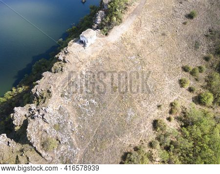 Amazing Aerial View Of Pchelina Reservoir, Pernik Region, Bulgaria