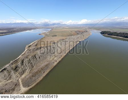 Aerial Panorama Of Koprinka Reservoir, Stara Zagora Region, Bulgaria