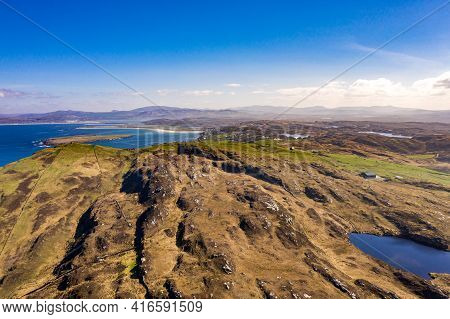 Aerial View Of Dunmore Head By Portnoo In County Donegal, Ireland.